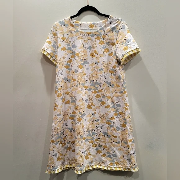 Sz Medium Spartina Island Fringe Salt Marsh Floral Dress Cotton Blend - Picture 2 of 9